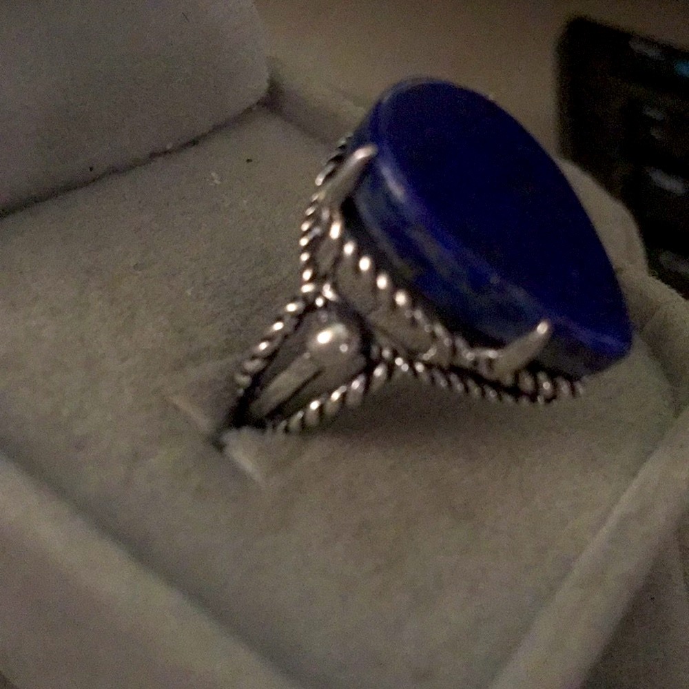 New Genuine Lapis Lazuli gemstone SS Ring
